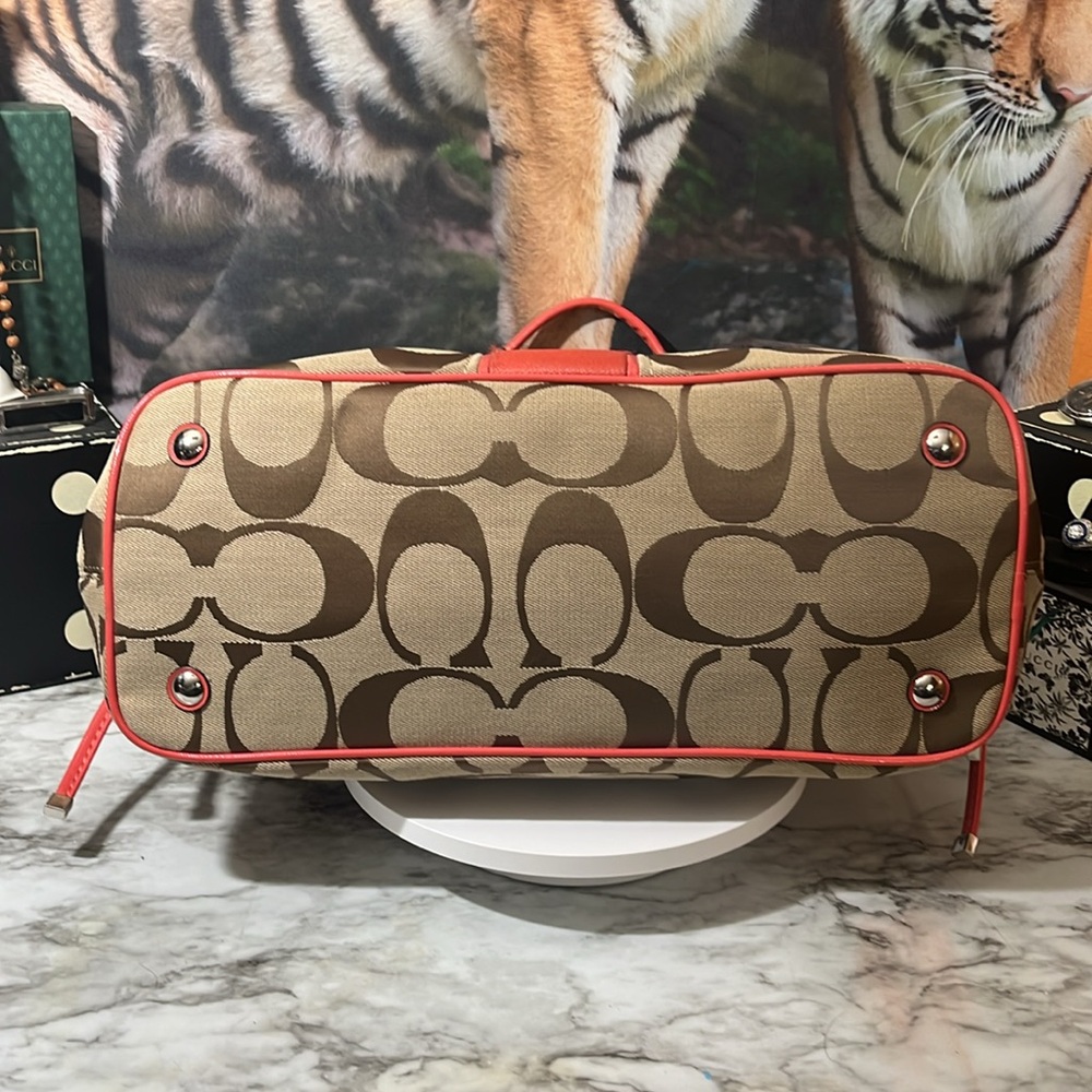 Coach Signature Stripe Carryall - Picture 9 of 16